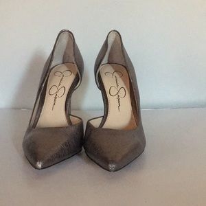Jessica Simpson silver heels